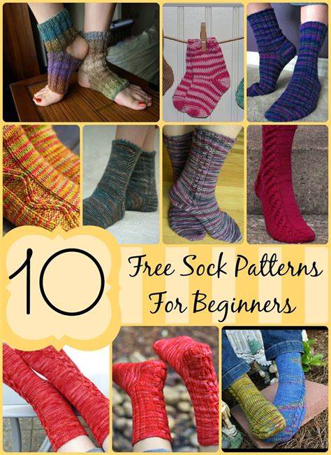 10 FREE Sock Patterns for Beginners! Easy patterns to make your way into the world of sock ...