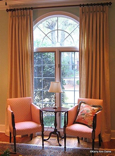 Palladian window, side panels with buttons | Window treatments living ...