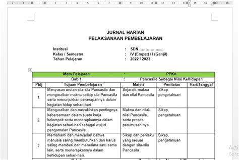 Jurnal Harian Kelas 2 Tema 7 PDF