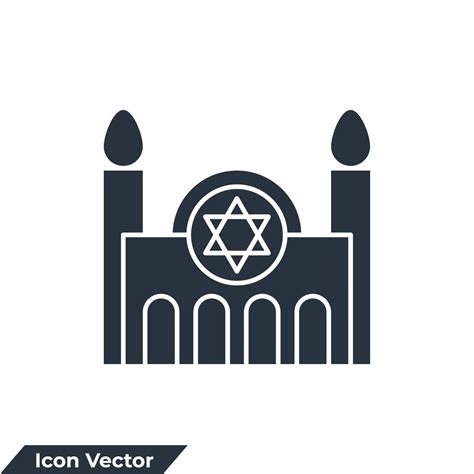 synagogue building icon logo vector illustration. jewish house of worship symbol template for ...