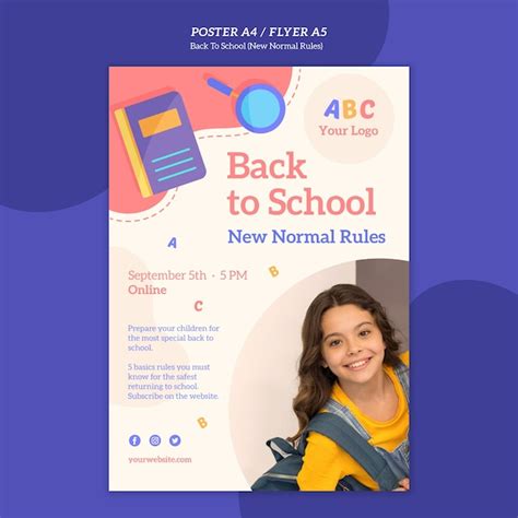 Free PSD | Back to school poster template