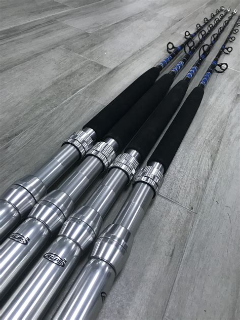 6' Diamond Series Blue/Silver Stand Up Trolling Rods - Connley Fishing