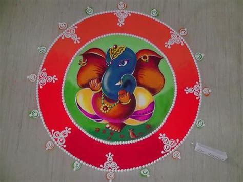 Ganpati Rangoli Designs for Diwali 2013 - 2014