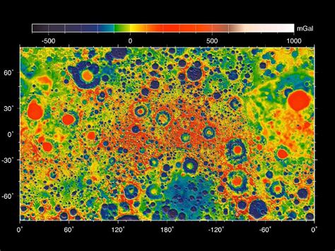 This map shows the gravity field of the moon as measured by NASA’s GRAIL mission. | Earth ...