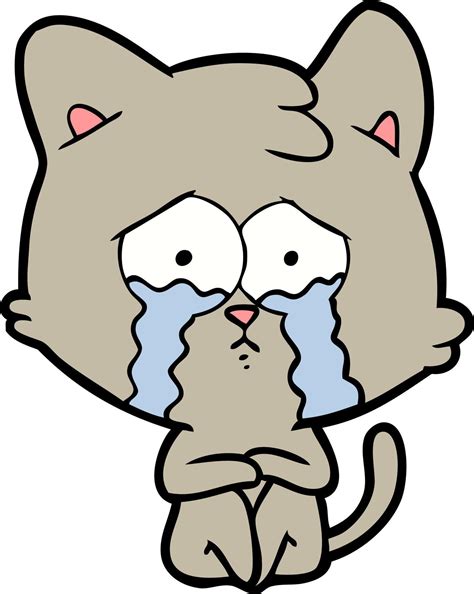 crying cat cartoon 12541853 Vector Art at Vecteezy