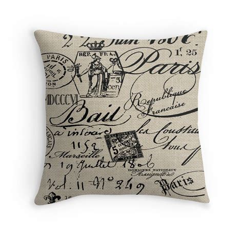 "French Script Pillow" Throw Pillows by friedmangallery | Redbubble