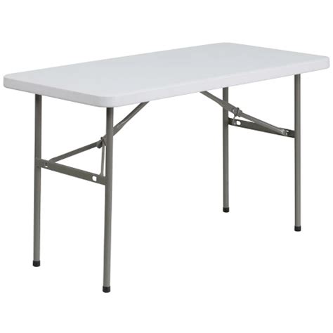 Emma And Oliver 4-foot Granite White Plastic Folding Table - Banquet ...