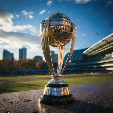 Premium AI Image | ICC Men's cricket world cup trophy