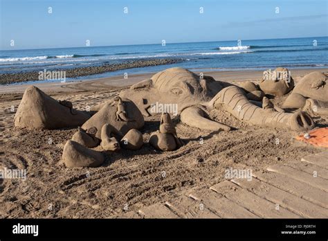 Sand Sculptures at the Beach Stock Photo - Alamy