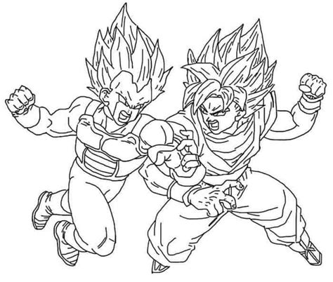 Goku vs Mecha Vegeta para colorear, imprimir e dibujar –ColoringOnly.Com