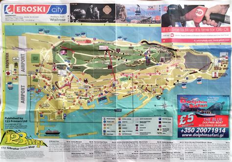 Large detailed travel map of Gibraltar | Gibraltar | Europe | Mapsland ...