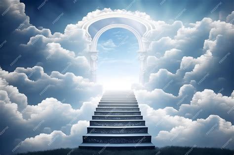 Premium Photo | Stairway to heaven in the clouds