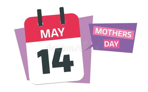 Mothers Day Calendar Date 2023 May 14 Stock Vector - Illustration of month, 2023: 255092669