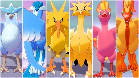 FULL LEGENDARY BIRDS POKEMON TEAM ! Shiny Articuno, Zapdos, Moltres & Shiny Galar Forms - YouTube