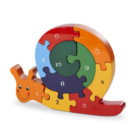 handmade wooden number snail puzzle by wood like to play | notonthehighstreet.com