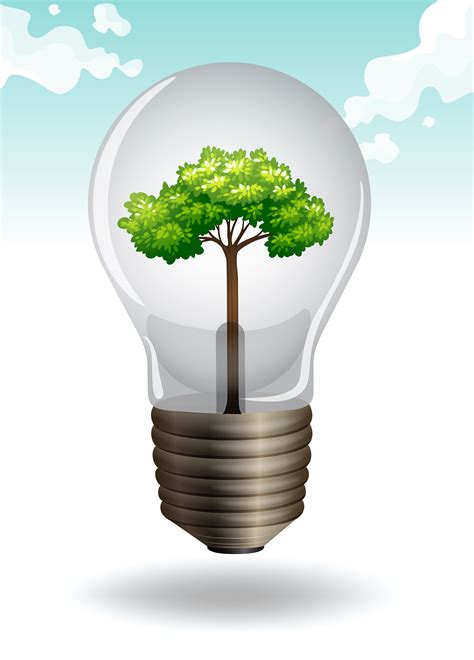 Save energy theme with lightbulb and tree 430774 Vector Art at Vecteezy