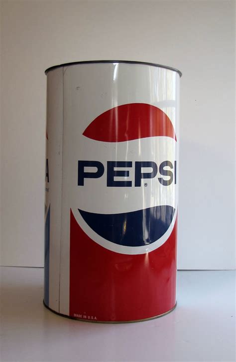 Vintage Metal Pepsi Trash Can