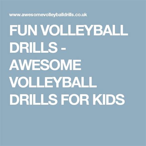 FUN VOLLEYBALL DRILLS - AWESOME VOLLEYBALL DRILLS FOR KIDS | Volleyball drills, Volleyball ...