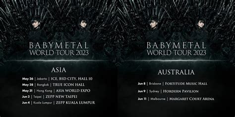 BABYMETAL、"BABYMETAL WORLD TOUR 2023"開催決定！初となるアジア＆オーストラリアでのワンマン・ツアーの日程発表！ | 激ロック ニュース