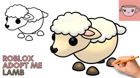 How To Draw Lamb Roblox Adopt Me Pet | Easter 2021 | Cute Step By Step ...