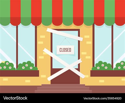 Closed shop or restaurant cartoon locked store Vector Image