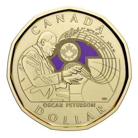 2022 Canada $1 Celebrating Oscar Peterson Coloured Loonie Dollar Coin ...