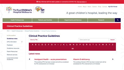 Royal Children’s Hospital Melbourne Clinical Practice Guidelines | ACP ...