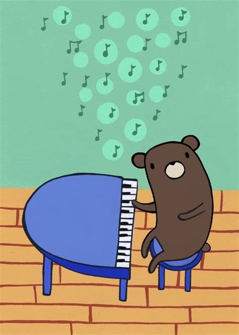 Piano-Playing Bear | Kawaii illustration, Cute illustration, Illustration