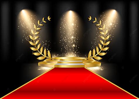 Black Golden Award Ceremony Background Design With Red Carpet On Stage ...