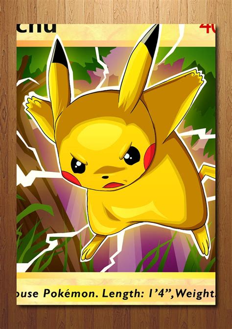 Pikachu Giant Pokemon Card Art Print - Etsy