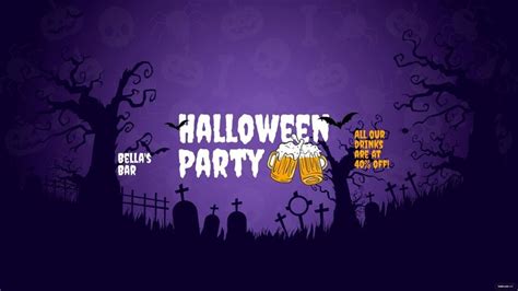 Free Halloween Party Youtube Banner Template - Edit Online & Download | Template.net