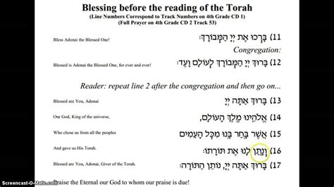 Blessing before the Reading of the Torah - YouTube