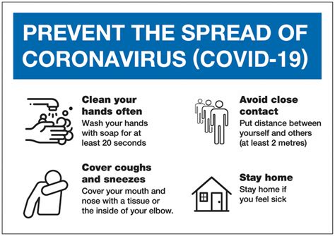 COVID-19 - Prevent The Spread Of Coronavirus Sign | Seton