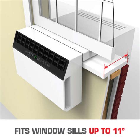 8000 BTU Saddle Window Sill Air Conditioner, 375 Sq Ft Room Low Profile Home AC | eBay