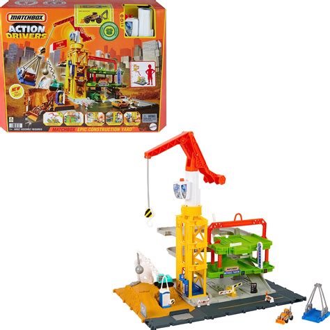 Matchbox Action Drivers Construction Playset with Lights and Sounds ...