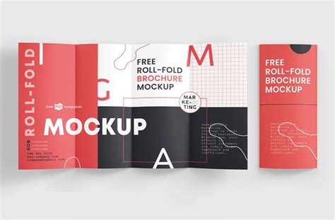 Free Roll Fold Brochure Mockup | Mockuptree