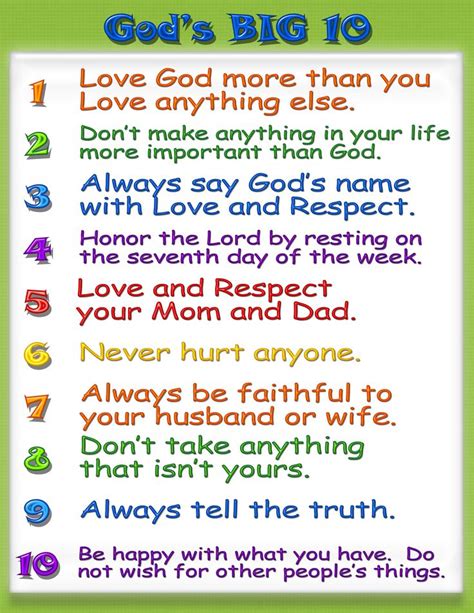 Kid Friendly Ten Commandments | KIDS SUNDAY SCHOOL | Pinterest ...