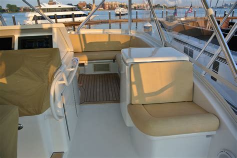 Sweetums, a Hatteras Yacht sportfishing convertible, custom bridge cushions fabricated in ...