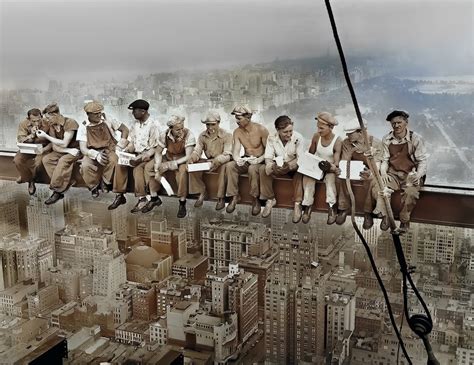 1932 Lunch Atop A Skyscraper Colorized New York Construction | Etsy