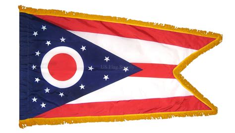 Ohio Flag 2 x 3 ft. Indoor Display or Parade Flag with Gold Fringe