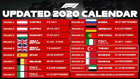 Formula 1 Schedule / Formula 1 Reveals Record Length Race Calendar For 2021 Season F1 News ...