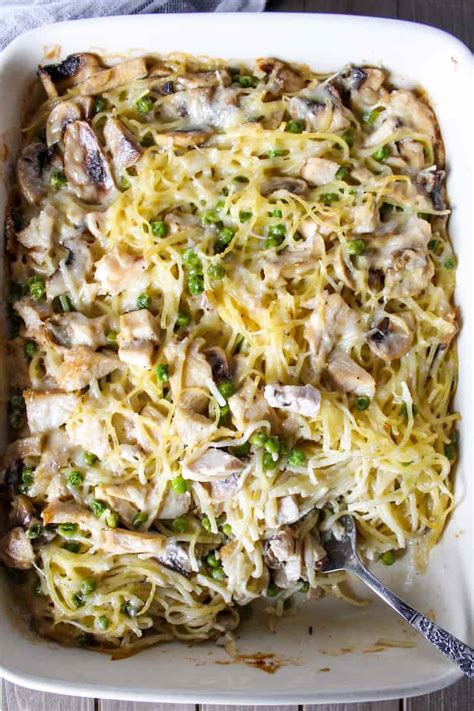 Turkey Tetrazzini Creamy Casserole - The Hungry Bluebird