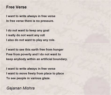 Free Verse Poem Template
