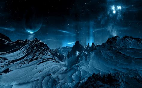 Sci-Fi Frozen Landscape - HD Wallpaper