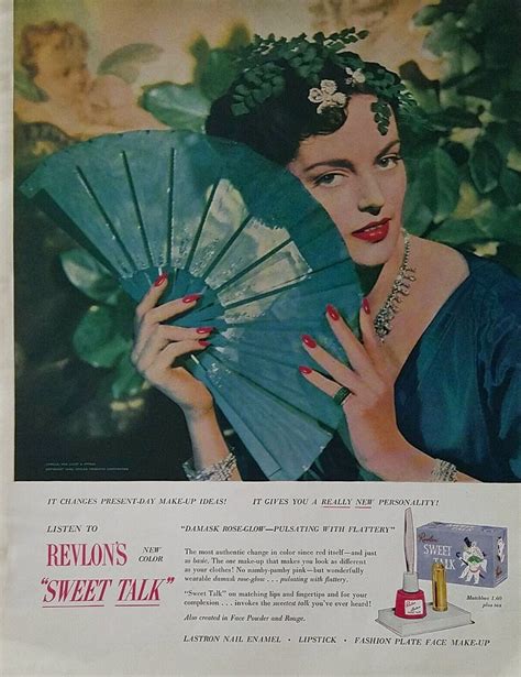 Revlon Lipstick and Nail Polish in new color "Sweet Talk", 1948 : r/vintageads