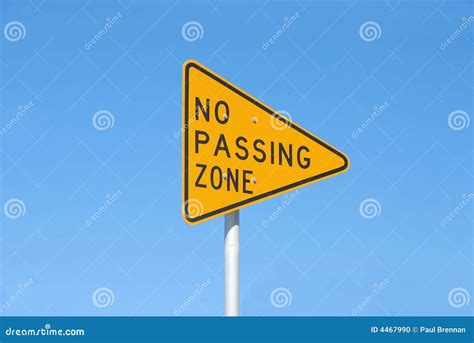 No Passing Zone Sign Stock Photo - Image: 4467990