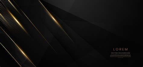 Abstract elegant black background with golden line and lighting effect ...