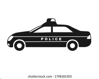 Illustration Police Car Silhouette Icon Stock Vector (Royalty Free ...