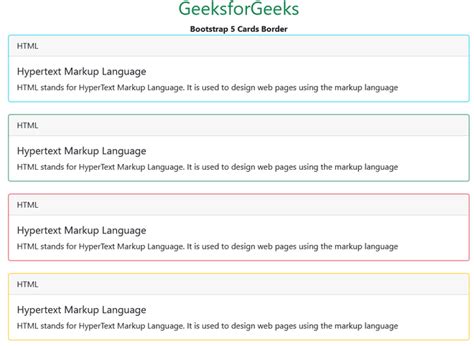 Bootstrap 5 Cards Border - GeeksforGeeks