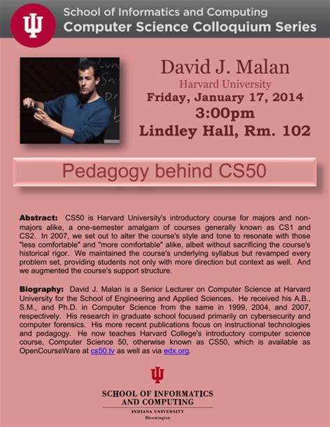 David J. Malan Pedagogy behind CS50